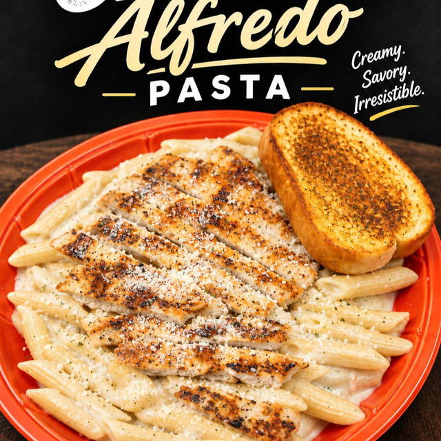 Chicken Alfredo Pasta.