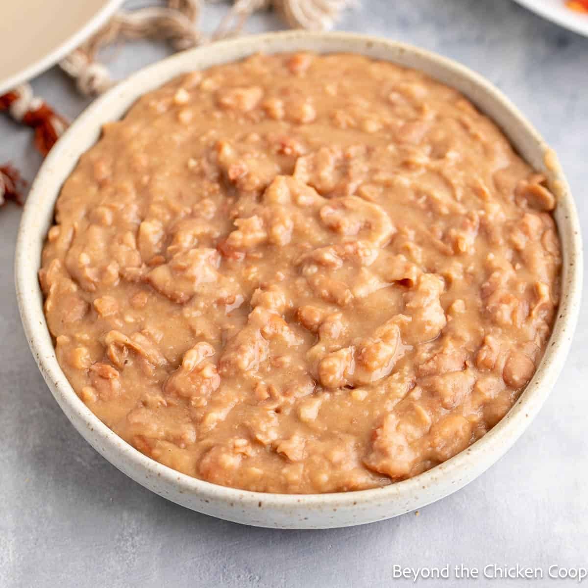 Refried beans.